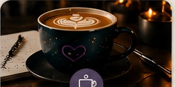 A cup of coffee beside a notebook.